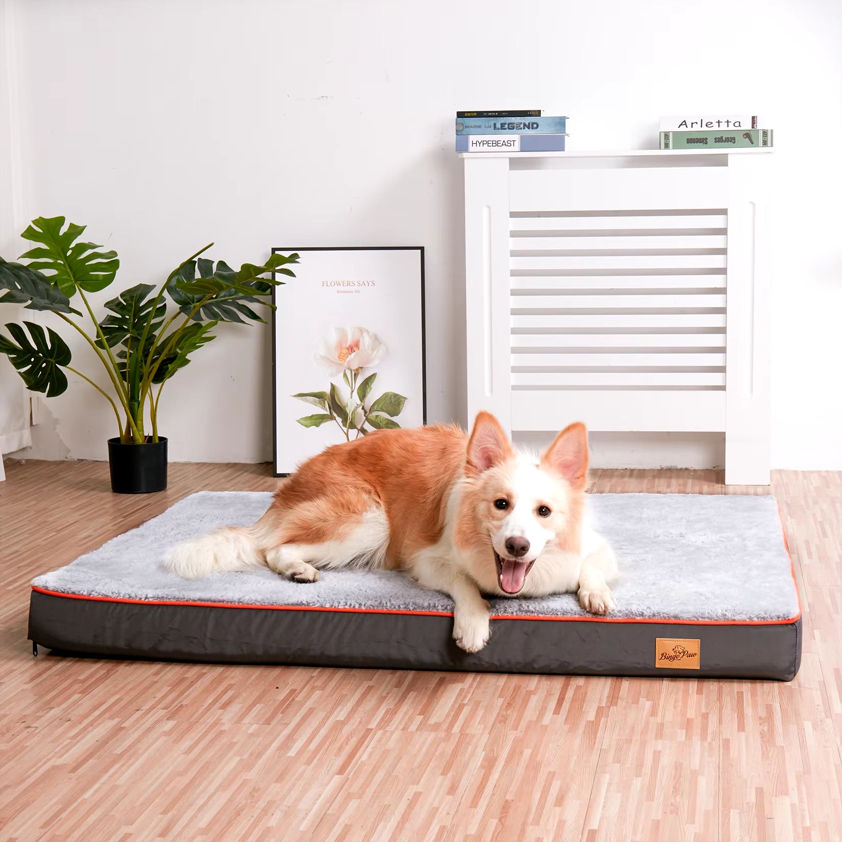 Large Orthopedic Dog Bed Kennel Memory Foam Waterproof Pet Bed with Removable Washable Cover Nonskid Bottom Joint Relief